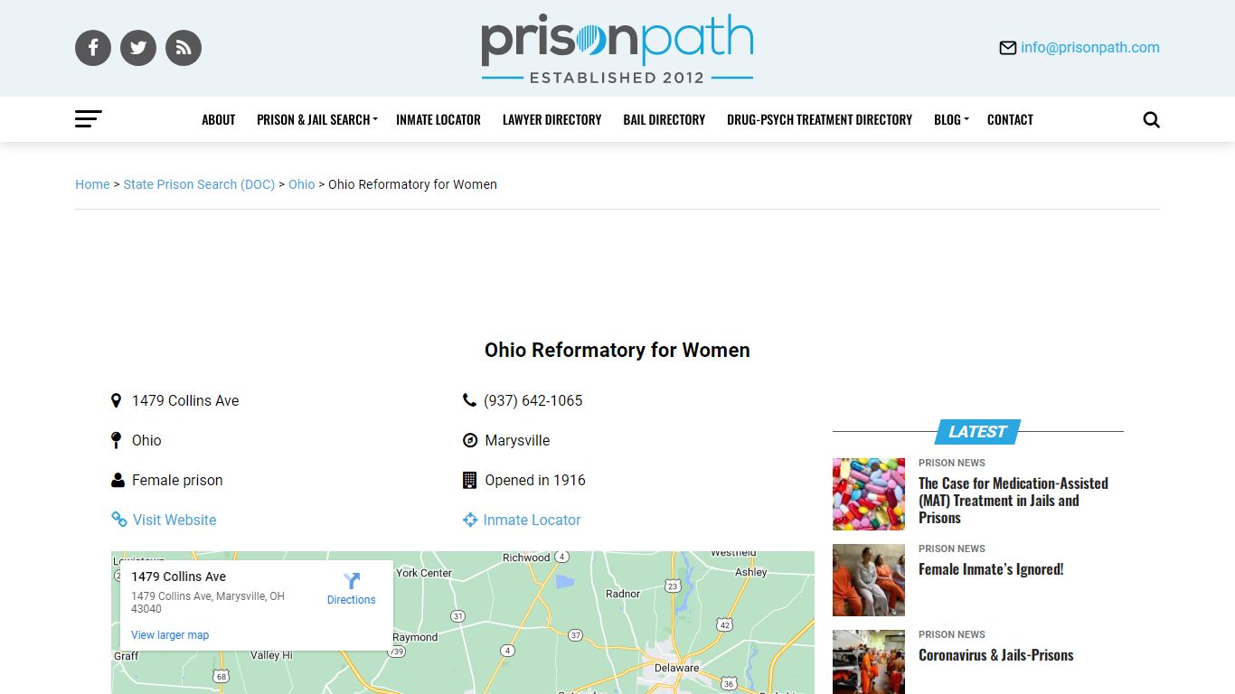 Ohio Reformatory for Women - Prison Inmate Search ...